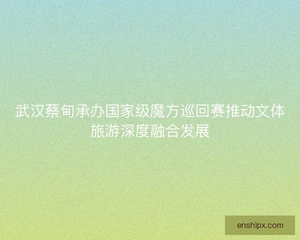 武汉蔡甸承办国家级魔方巡回赛推动文体旅游深度融合发展